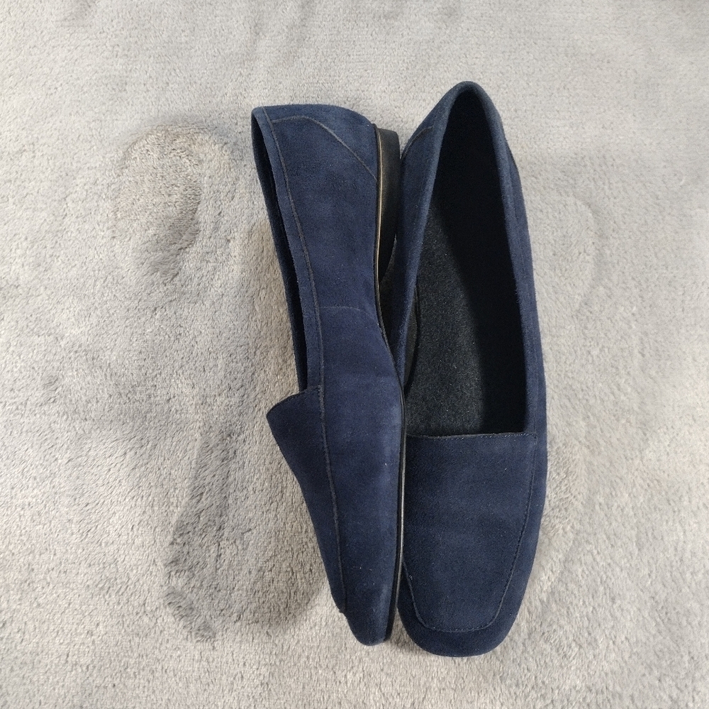 Donald J Pliner Shoes Womens 7.5 M Loafers Casual Comfort Blue Suede Slip On - Picture 2 of 5